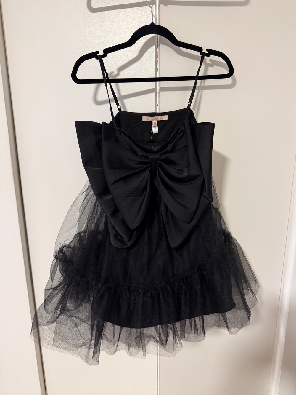 Hutch Black Mini Dress with Front Bow